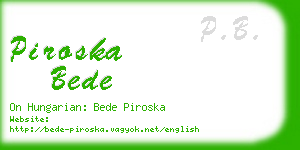 piroska bede business card